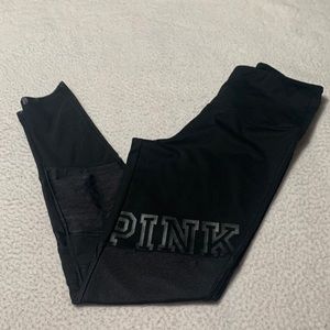 Victoria Secrets Pink Ultimate Black Leggings, EUC, Size Small